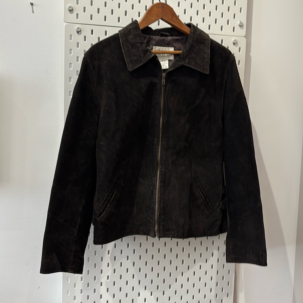 Petite Sophisticate Brown Leather Jacket